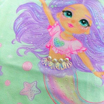  Conj. Blusa Sereia e Saia em Tule - Verde Água